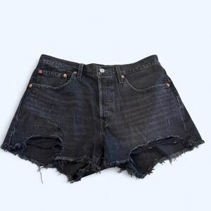 Levi's black denim shorts